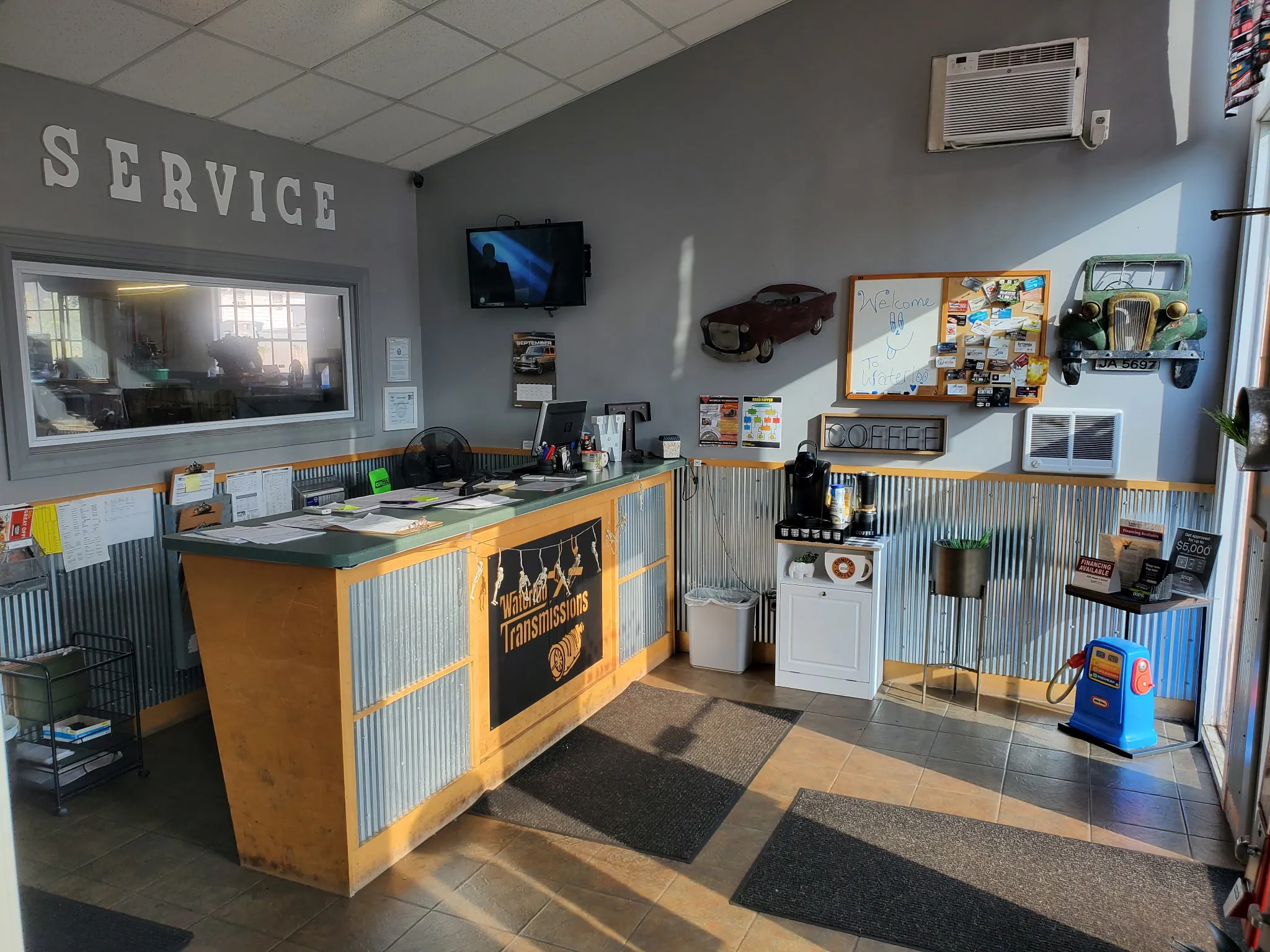 Transmission service bay work